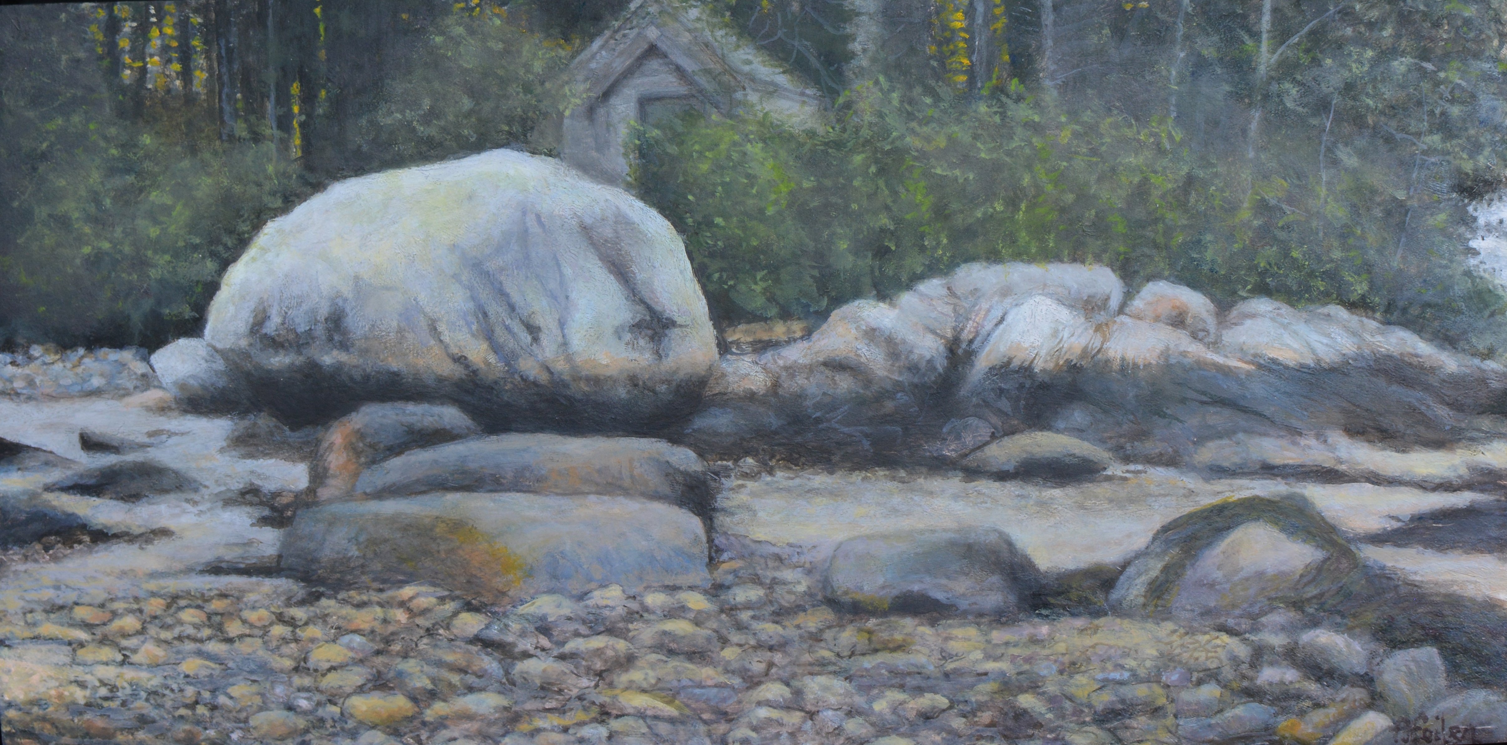 Lemon Rock, Westport 6 X 12 oil on archival panel 2017